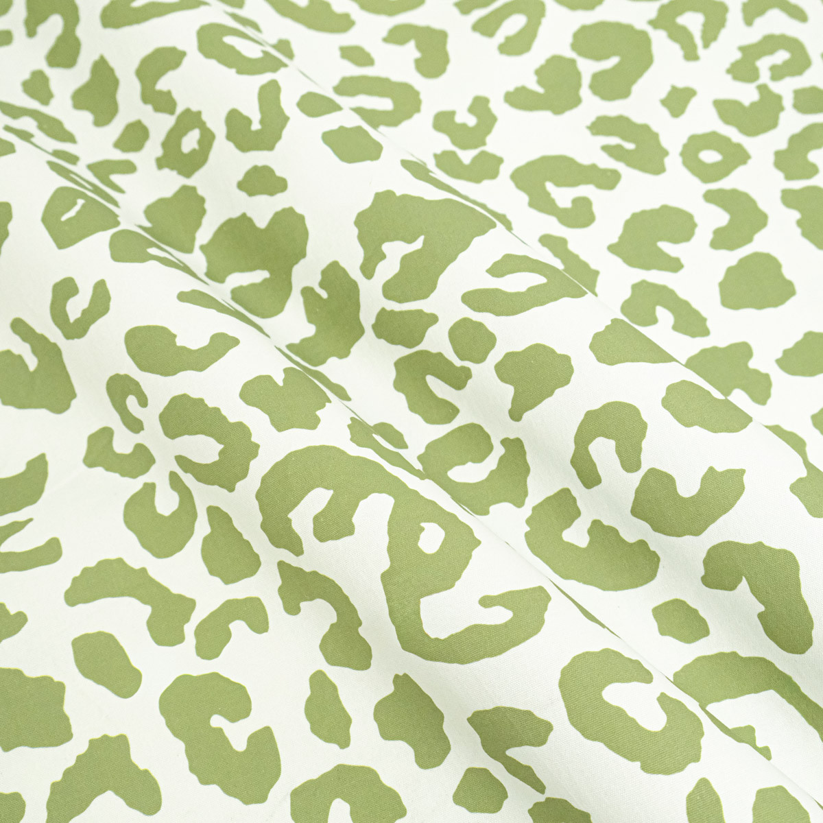 White and Khaki Leopard-Print Canvas - Maison Klem